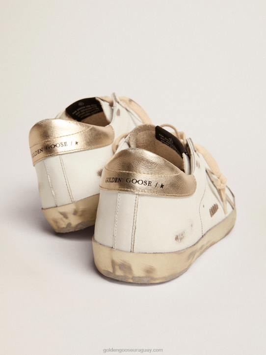 hombres zapatillas deportivas Super-Star con foxing dorado brillante y letras con tachuelas de metalGolden Goose 02H6623