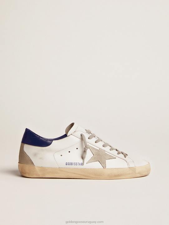 hombres zapatillas super-star con estrella de ante y refuerzo azul en el talónGolden Goose 02H6502