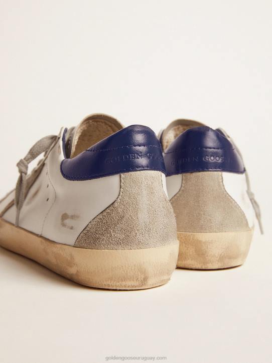 hombres zapatillas super-star con estrella de ante y refuerzo azul en el talónGolden Goose 02H6502