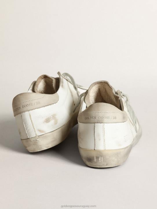 hombres zapatillas super-star con estrella perforada y refuerzo del talón de nobuk gris hieloGolden Goose 02H6512