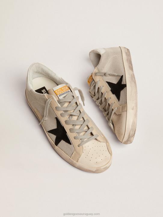 hombres zapatillas super-star de piel con inserción de mallaGolden Goose 02H6585
