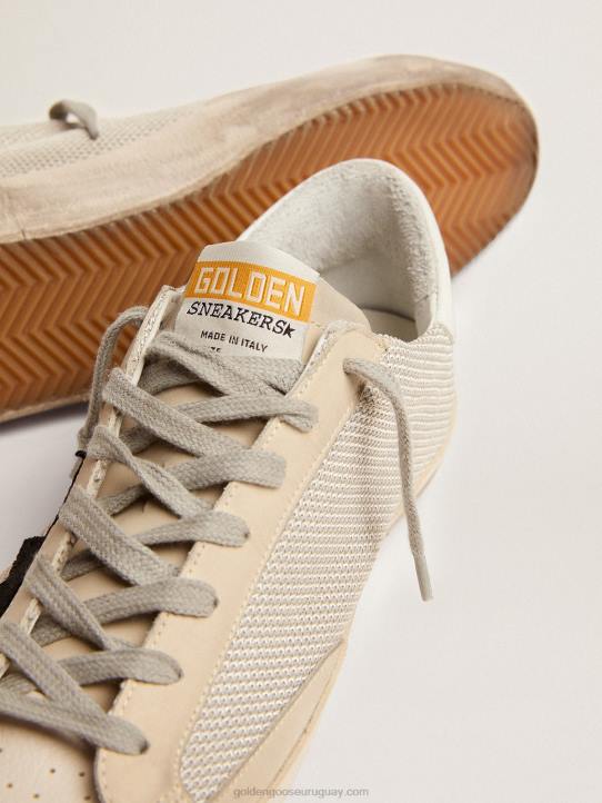 hombres zapatillas super-star de piel con inserción de mallaGolden Goose 02H6585