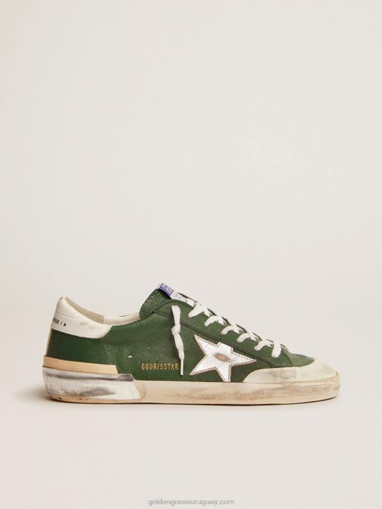 hombres zapatillas super-star de piel verde y multi-foxingGolden Goose 02H6580