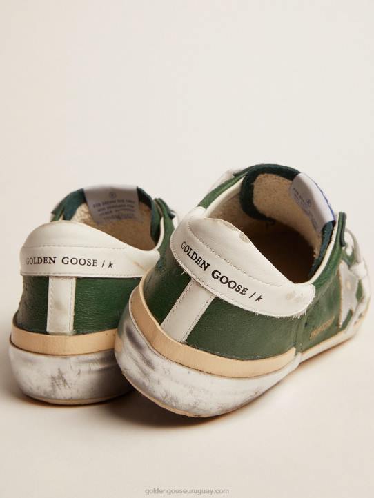 hombres zapatillas super-star de piel verde y multi-foxingGolden Goose 02H6580