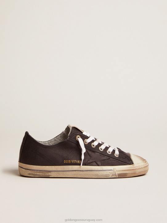 hombres v-star en cuero negro con una estrella de cuero negroGolden Goose 02H6655