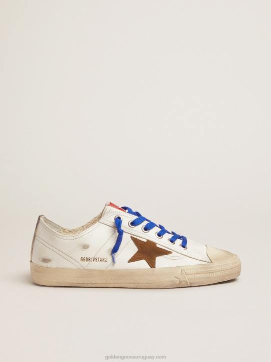 hombres zapatillas v-star ltd con tira vertical con estampado de serpiente y cordones azulesGolden Goose 02H6578