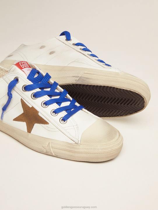 hombres zapatillas v-star ltd con tira vertical con estampado de serpiente y cordones azulesGolden Goose 02H6578