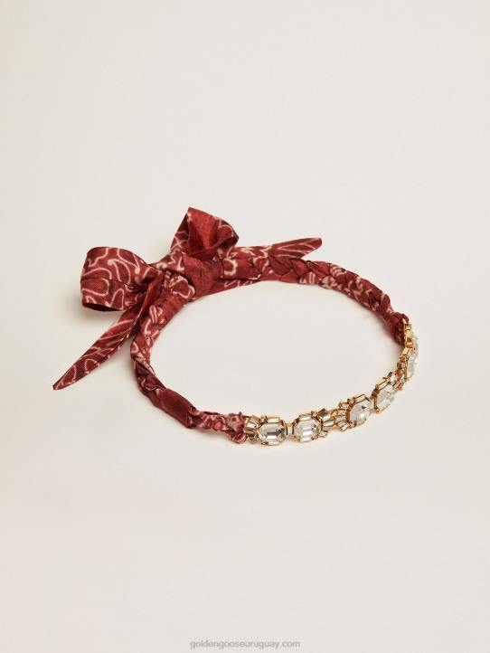 mujer Collar gargantilla deco jewelmates collection en color oro viejo con cristales y pañuelo estampadoGolden Goose 02H6405