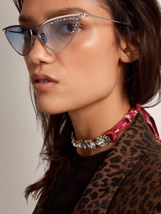 mujer Collar gargantilla deco jewelmates collection en color oro viejo con cristales y pañuelo estampadoGolden Goose 02H6405