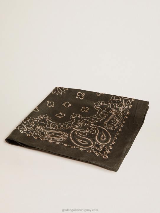 mujer Pañuelo de la colección en color verde musgo con estampado paisleyGolden Goose 02H6314