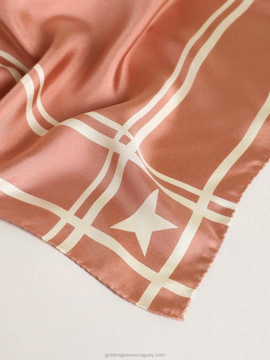 mujer Pañuelo de la colección rosa antiguo con estrellas y rayas blancas a contrasteGolden Goose 02H6294