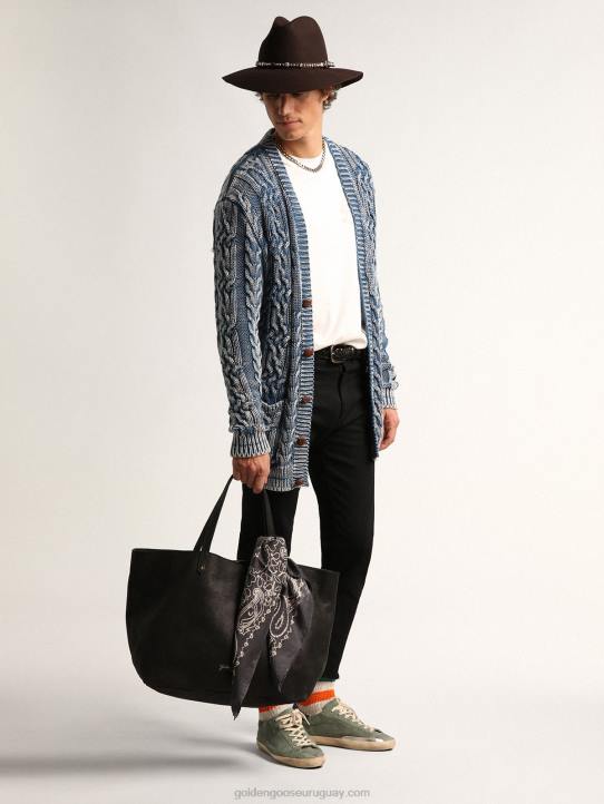 mujer bufanda de la colección en gris antracita con estampado paisleyGolden Goose 02H6391