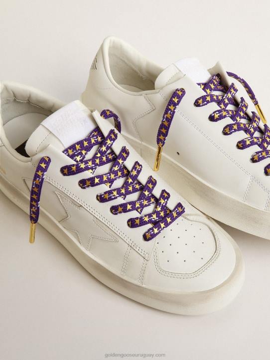 mujer cordones morados con adornos y estrellas doradas en contrasteGolden Goose 02H6415