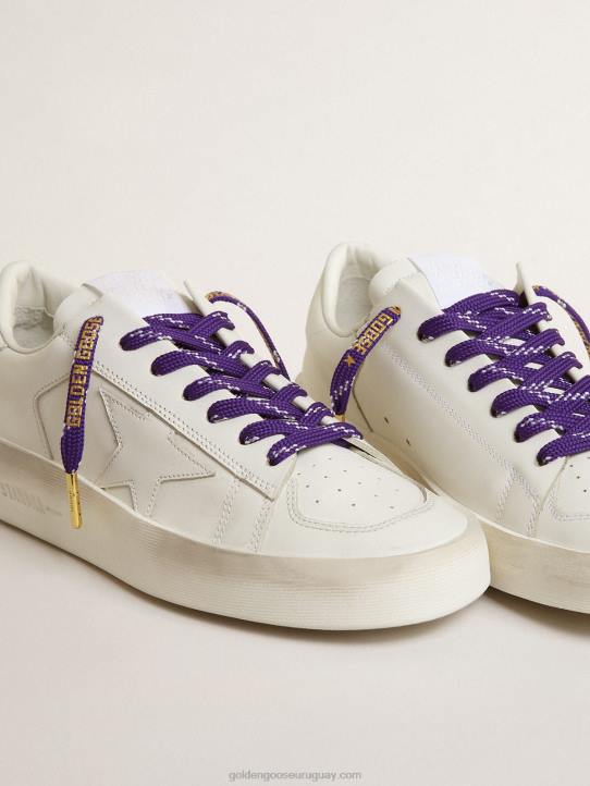 mujer cordones morados con adornos y logo dorado en contrasteGolden Goose 02H6360