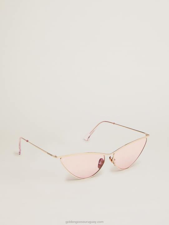 mujer Gafas de sol estilo ojo de gato scarlett con montura en oro rosa y lentes rosasGolden Goose 02H6321
