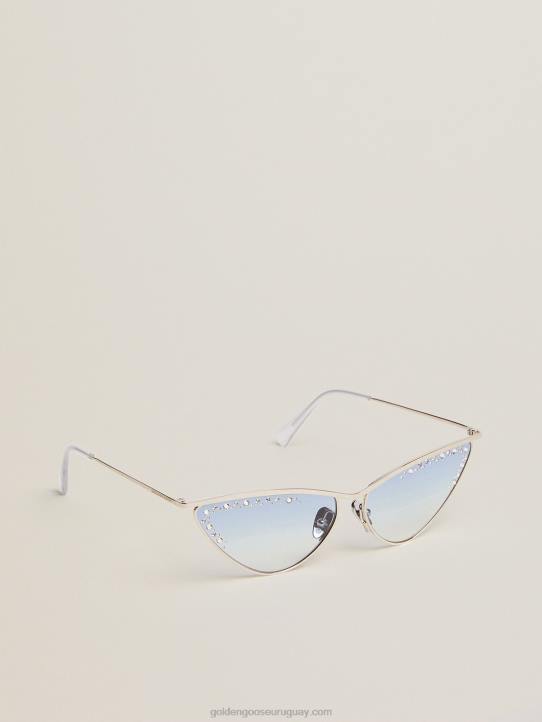 mujer Gafas de sol estilo ojo de gato scarlett con montura plateada y cristalesGolden Goose 02H6312