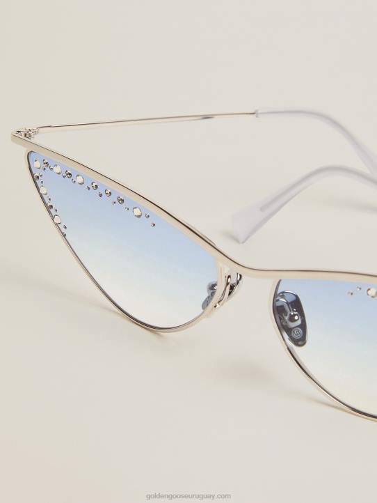 mujer Gafas de sol estilo ojo de gato scarlett con montura plateada y cristalesGolden Goose 02H6312