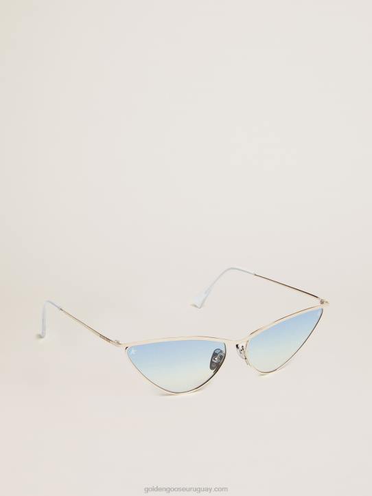 mujer Gafas de sol tipo ojo de gato scarlett con montura plateada y lentes azulesGolden Goose 02H6311