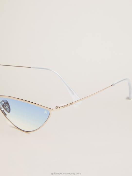 mujer Gafas de sol tipo ojo de gato scarlett con montura plateada y lentes azulesGolden Goose 02H6311