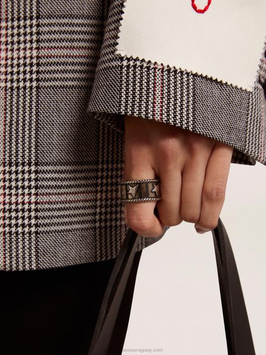 mujer Anillo de banda de la colección Timeless Jewelmates en color plata envejecida.Golden Goose 02H6322