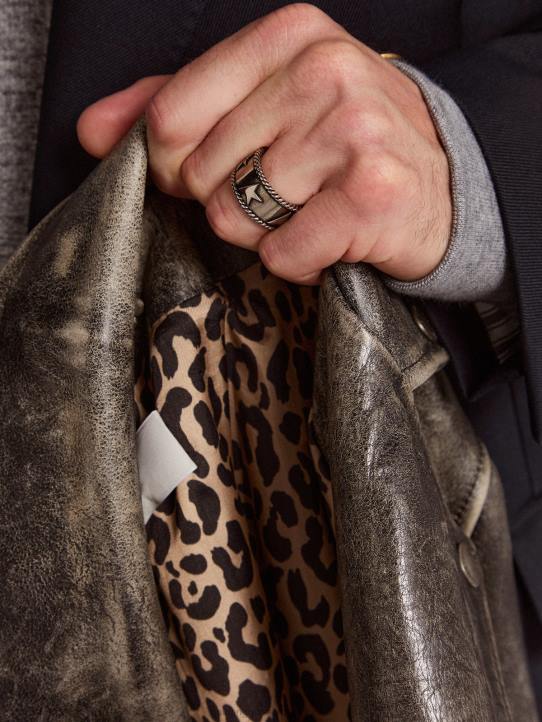 mujer Anillo de banda de la colección Timeless Jewelmates en color plata envejecida.Golden Goose 02H6322