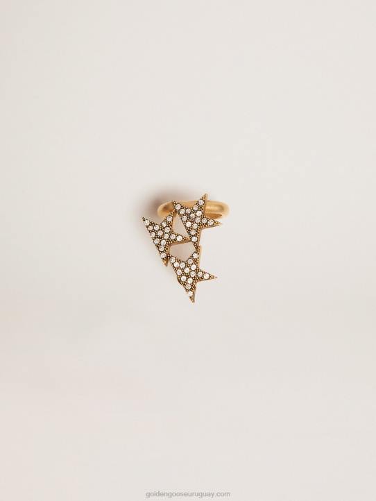 mujer Arete colgante individual de la colección star jewelmates en color oro viejo con cristales decorativosGolden Goose 02H6399