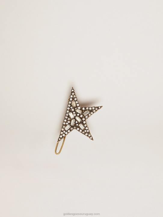 mujer Cierre de encaje en forma de estrella en color oro viejo con cristales decorativosGolden Goose 02H6395