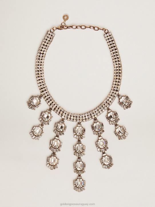 mujer Collar de la colección deco jewelmates en color oro viejo con cristales en forma de gota baguetteGolden Goose 02H6295