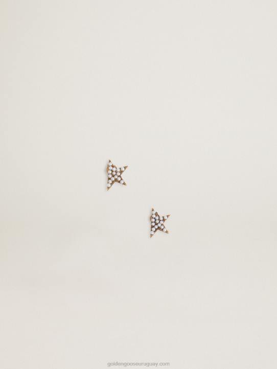 mujer Pendientes de botón de la colección star jewelmates en color oro viejo con abalorios decorativosGolden Goose 02H6344