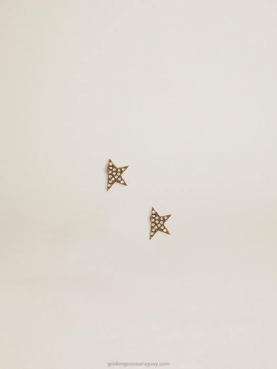 mujer Pendientes de botón en color oro viejo con cristales decorativosGolden Goose 02H6287