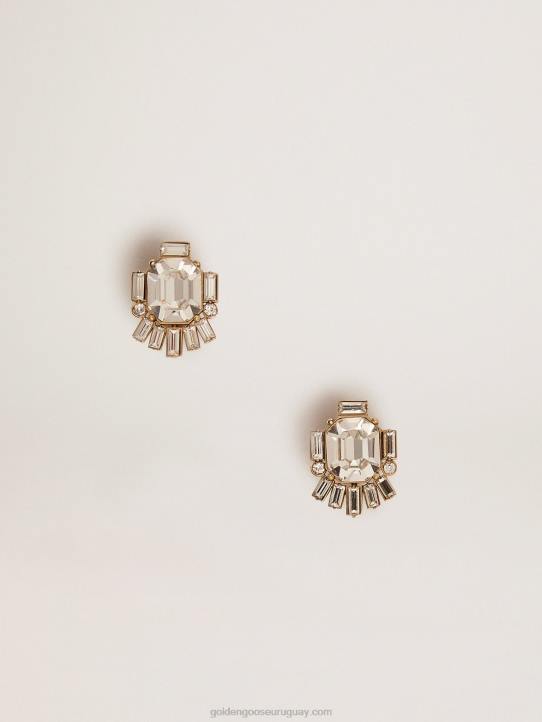 mujer Pendientes de botón en color oro viejo con cristales decorativosGolden Goose 02H6325