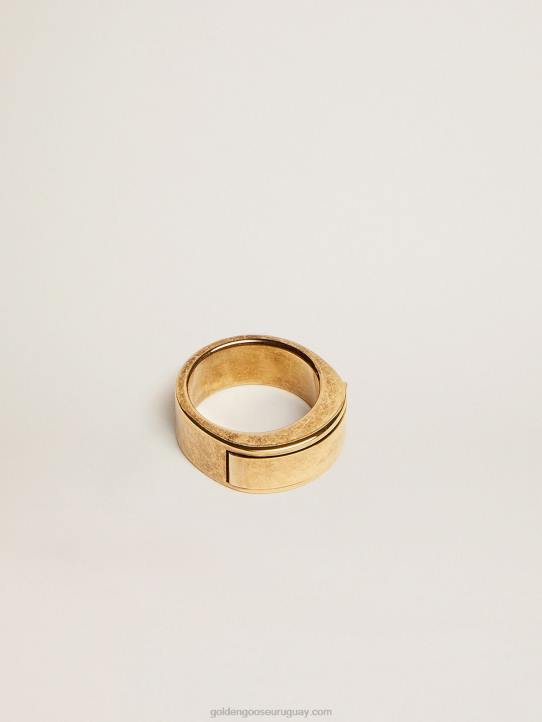 mujer anillo en color oro viejo con mensaje ocultoGolden Goose 02H6329