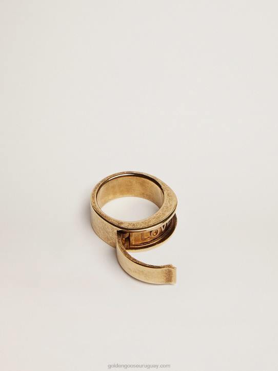 mujer anillo en color oro viejo con mensaje ocultoGolden Goose 02H6329