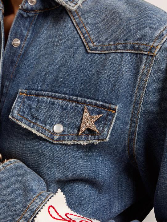 mujer broche estrella colección jewelmates en color oro viejo con cristales decorativosGolden Goose 02H6402