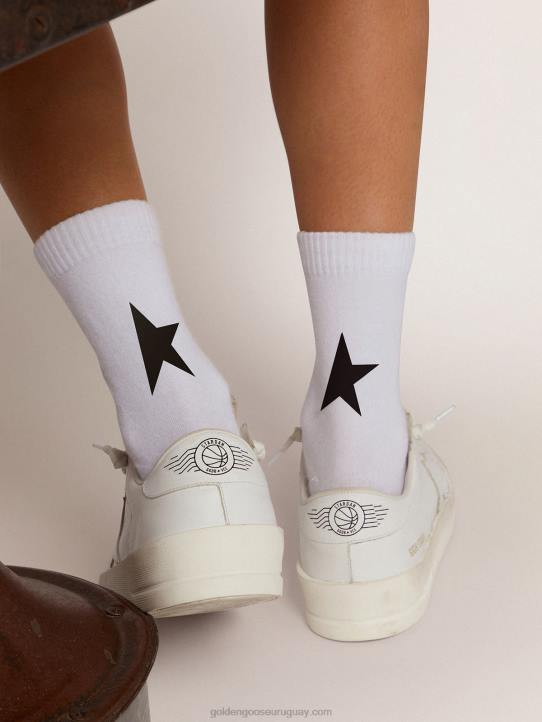mujer calcetines colección estrella blanca con estrella negra a contrasteGolden Goose 02H6315