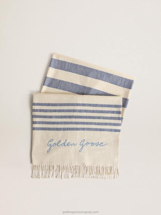mujer Toalla de playa de algodón colección resort con rayas azules y flecosGolden Goose 02H6302
