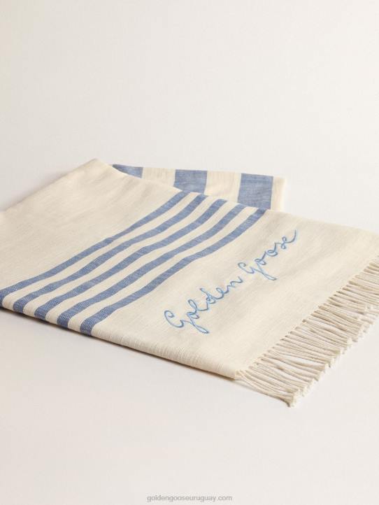 mujer Toalla de playa de algodón colección resort con rayas azules y flecosGolden Goose 02H6302