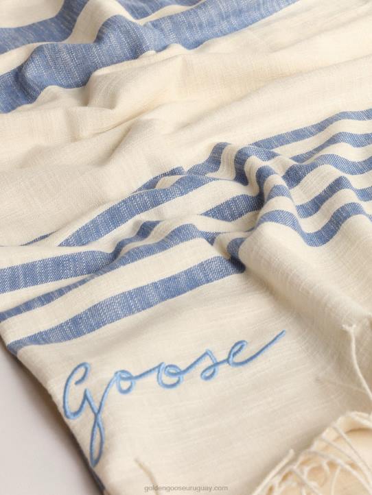 mujer Toalla de playa de algodón colección resort con rayas azules y flecosGolden Goose 02H6302