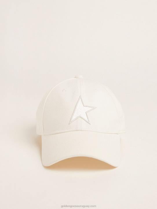 mujer gorra de béisbol papiro blanco con estrellaGolden Goose 02H6379