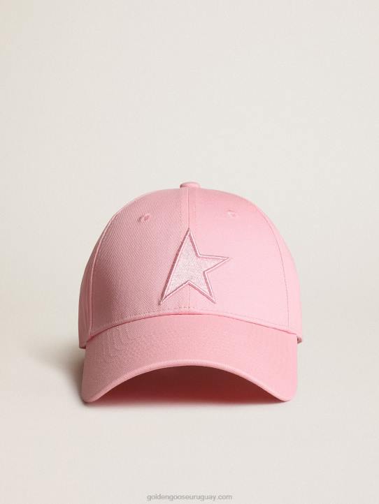 mujer gorra rosa colección demos star con estrella tono sobre tonoGolden Goose 02H6410