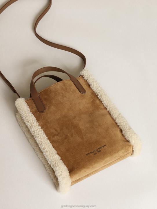 mujer Minibolso california de piel de ante con ribete de borregoGolden Goose 02H6457