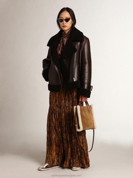 mujer Minibolso california de piel de ante con ribete de borregoGolden Goose 02H6457