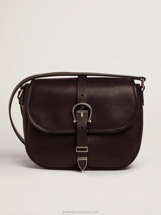 mujer bolso rodeo mediano de piel negraGolden Goose 02H6496