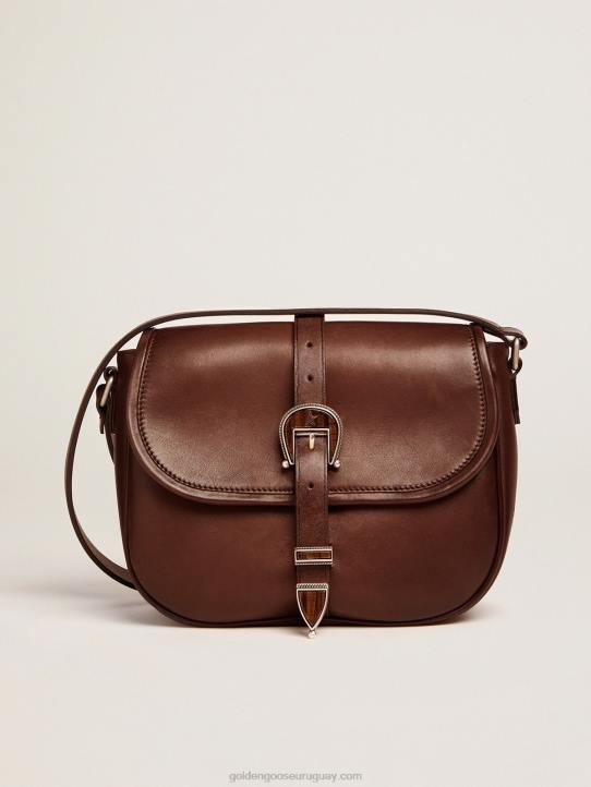 mujer bolso rodeo mediano en piel color tostado oscuroGolden Goose 02H6491