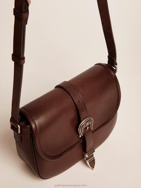 mujer bolso rodeo mediano en piel color tostado oscuroGolden Goose 02H6491