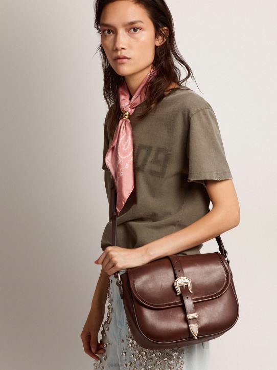 mujer bolso rodeo mediano en piel color tostado oscuroGolden Goose 02H6491