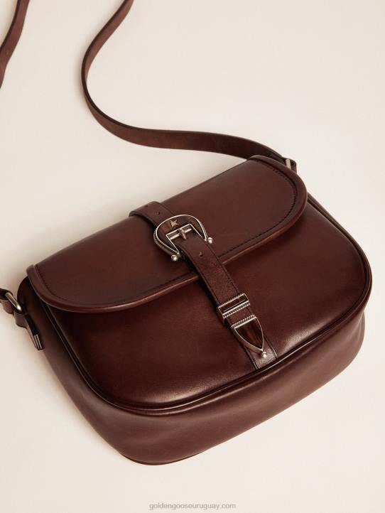 mujer bolso rodeo mediano en piel color tostado oscuroGolden Goose 02H6491