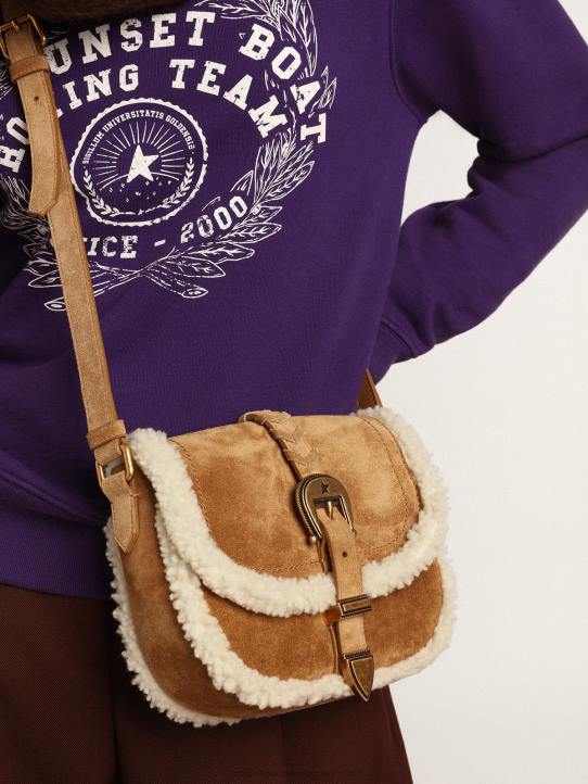 mujer bolso rodeo pequeño de ante con detalles de borregoGolden Goose 02H6458