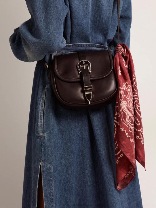 mujer bolso rodeo pequeño de piel negraGolden Goose 02H6490