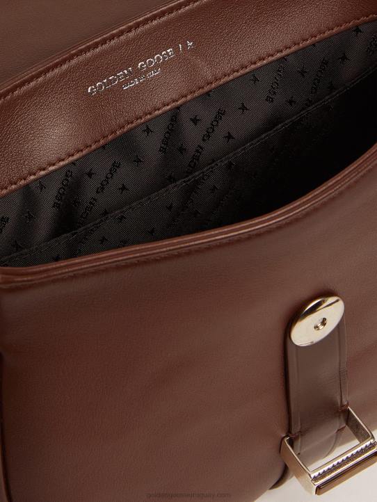 mujer bolso rodeo pequeño en piel color canela oscuroGolden Goose 02H6484